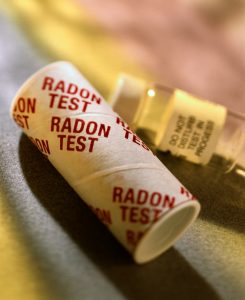 A radon test is conducted during a Calgary home inspection